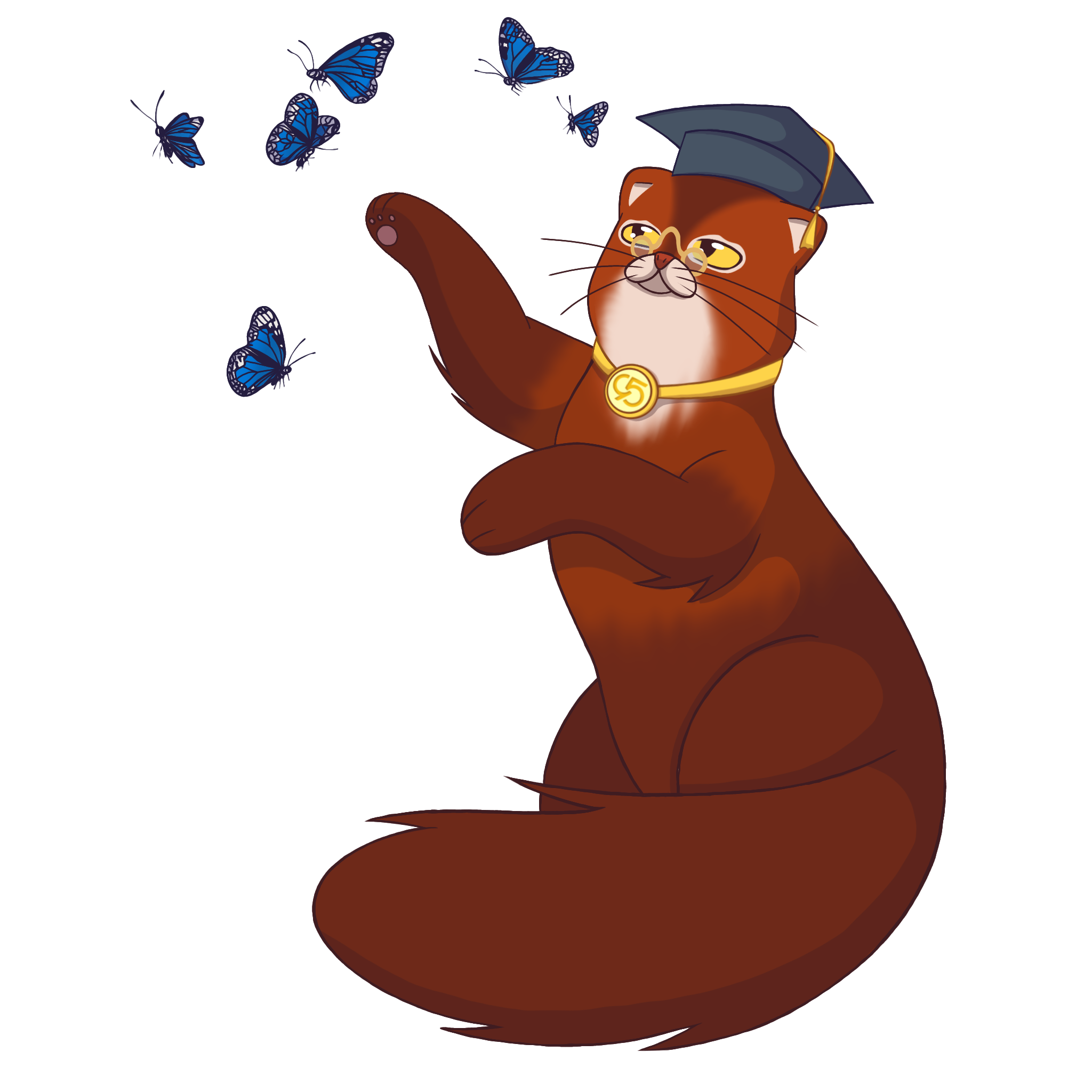 кот с бабочками